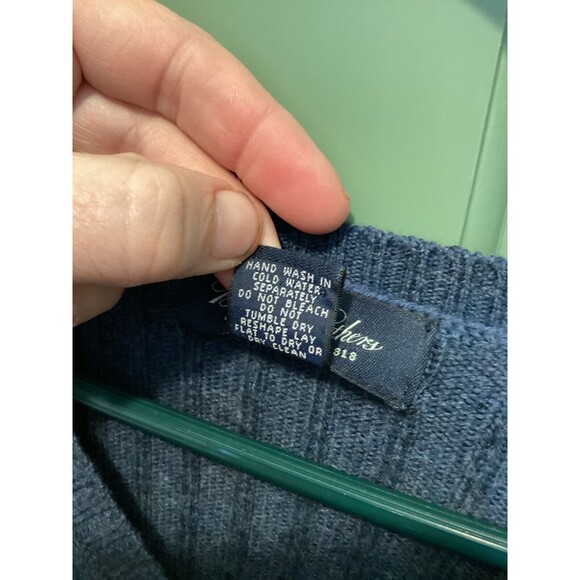 Brooks Brothers Men's Blue Size XXL Lambswool V-Neck Knit Sweater Long Sleeve - Picture 7 of 7